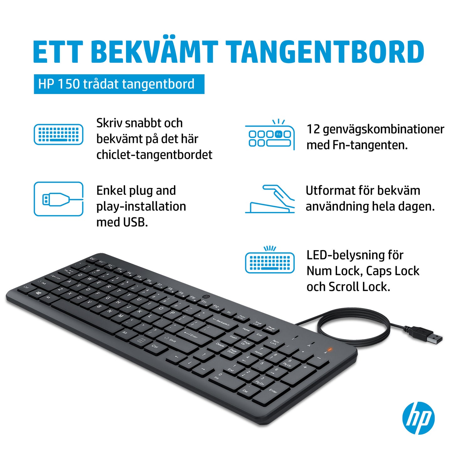 HP 150 trådat tangentbord