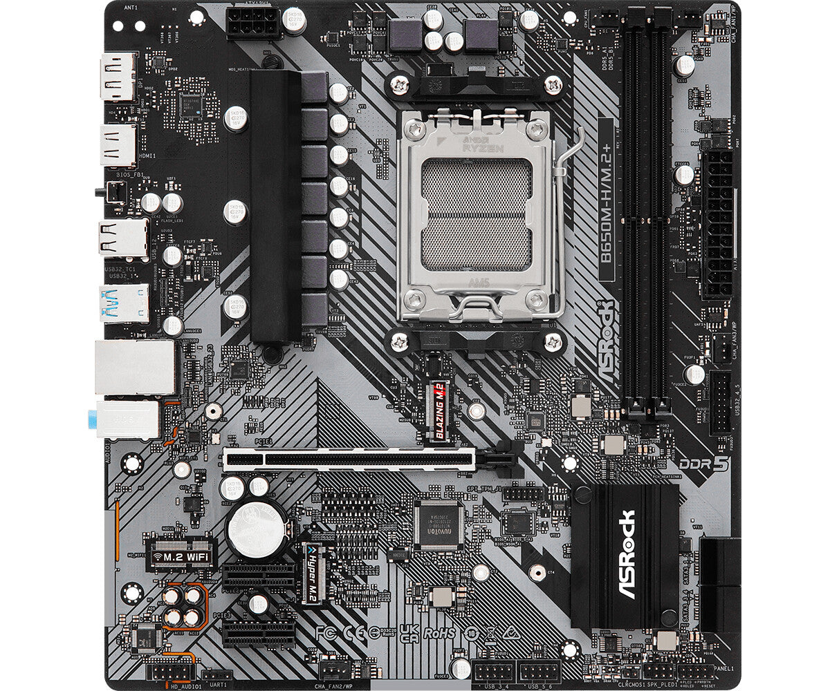 Asrock B650M-H/M.2+ AMD B650 AM5-sockel micro ATX