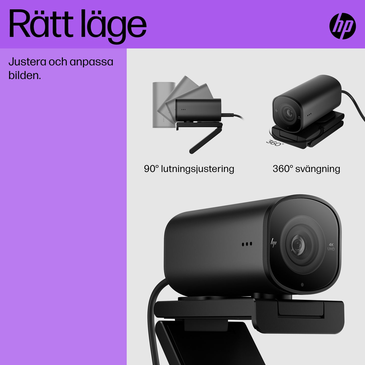 HP 965 4K-webbkamera för streaming