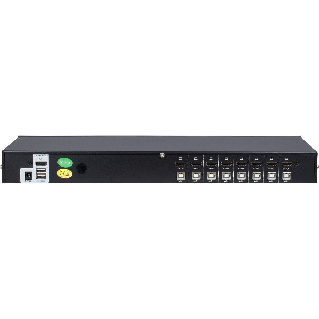 Inter-Tech AS-9108HA KVM-switchar Rackmontering Svart