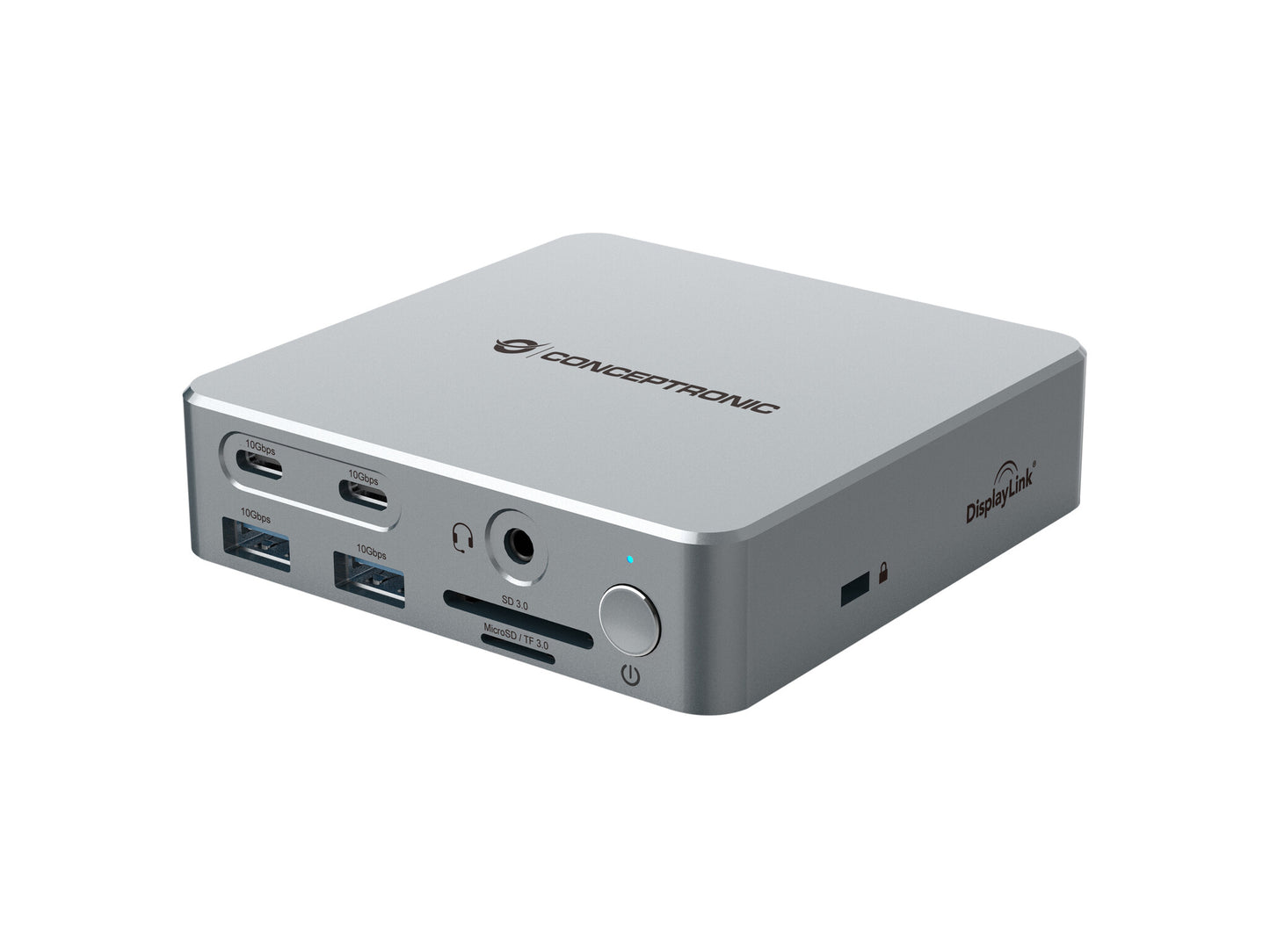 Conceptronic DONN25G dockningsstationer för bärbara datorer Kabel USB 3.2 Gen 2 (3.1 Gen 2) Type-C Silver