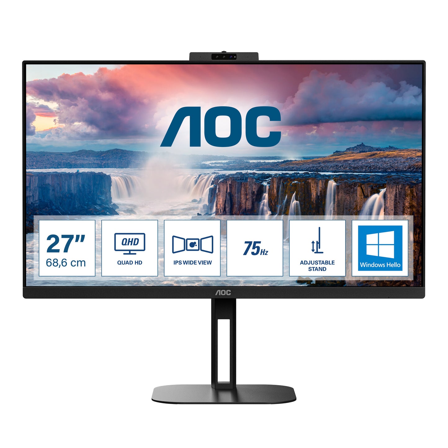 AOC V5 Q27V5CW/BK platta pc-skärmar 68,6 cm (27") 2560 x 1440 pixlar Quad HD LED Svart