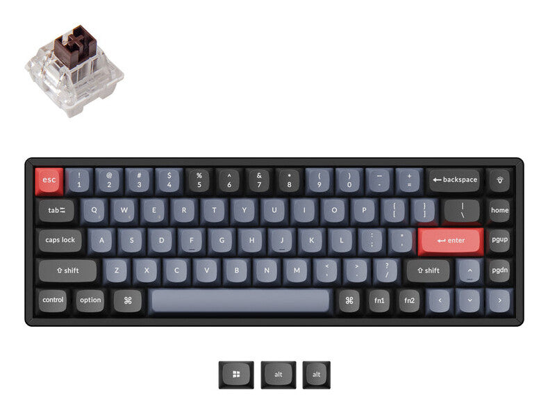 Keychron K6P-J3 tangentbord Hem / Kontor USB + Bluetooth QWERTY Engelska (Storbritannien) Svart, Grå