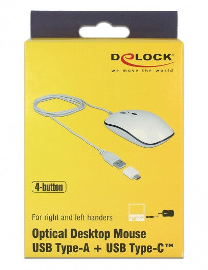 DeLOCK 12532 datormöss Kontor Ambidextrous USB Type-A Optisk 3200 DPI