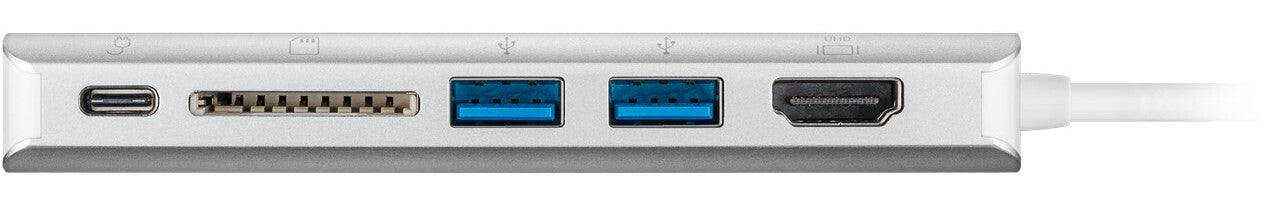 Goobay 76788 dockningsstationer för bärbara datorer USB Type-C Silver