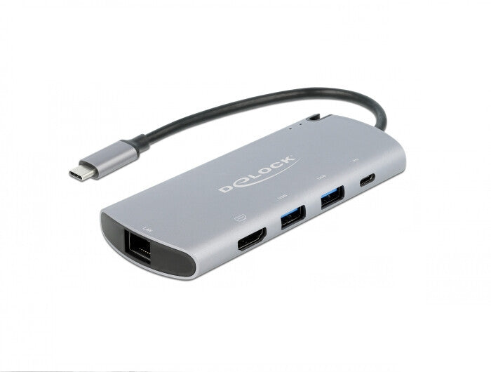 DeLOCK 87767 dockningsstationer för bärbara datorer Kabel USB 3.2 Gen 1 (3.1 Gen 1) Type-C Grå