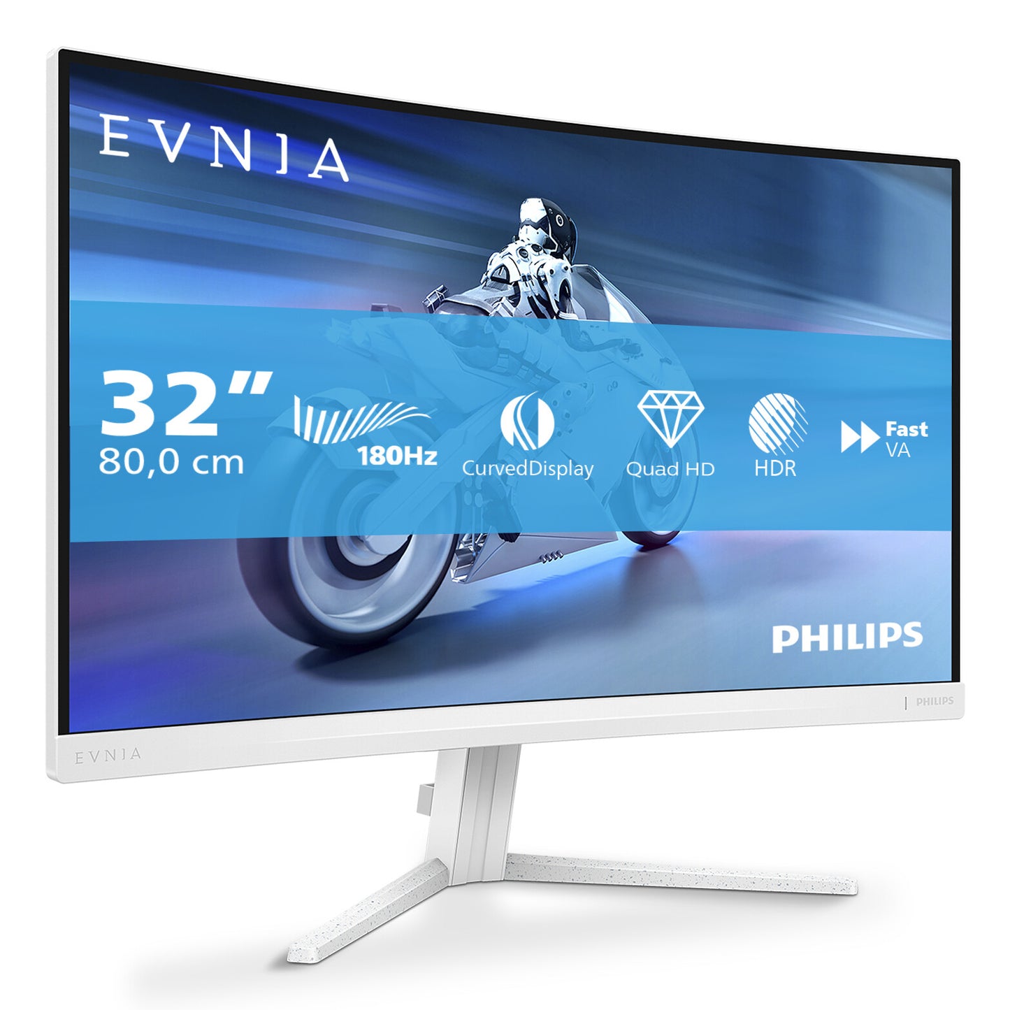 Philips Evnia 5000 32M2C5501/00 platta pc-skärmar 80 cm (31.5") 2560 x 1440 pixlar Quad HD LCD Vit