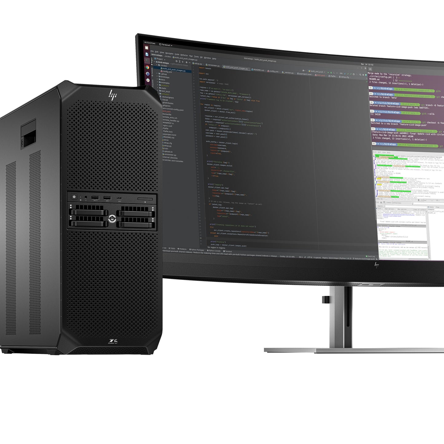 HP Z6 G5 A AMD Ryzen Threadripper PRO 7955WX 64 GB DDR5-SDRAM 1 TB SSD Windows 11 Pro Tower Arbetsstation AI Workstation Svart