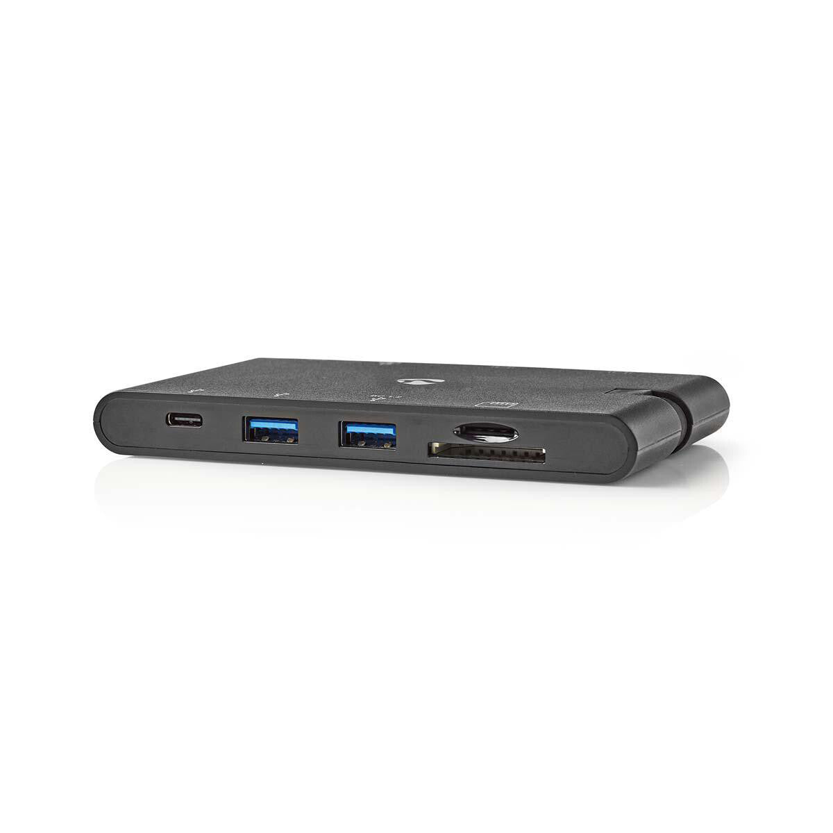 Nedis TCARFD200BK dockningsstationer för bärbara datorer USB 3.2 Gen 1 (3.1 Gen 1) Type-C Svart