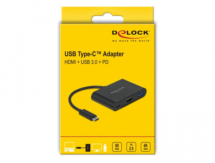 DeLOCK 64091 dockningsstationer för bärbara datorer USB 3.2 Gen 1 (3.1 Gen 1) Type-C Svart