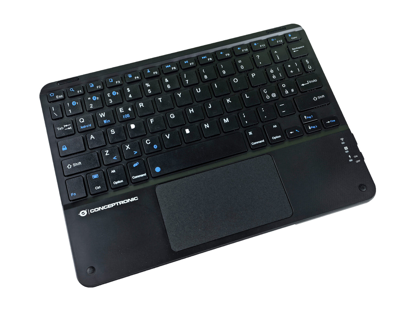 Conceptronic TOBIN01BIT tangentbord Universal Bluetooth QWERTY Italiensk Svart