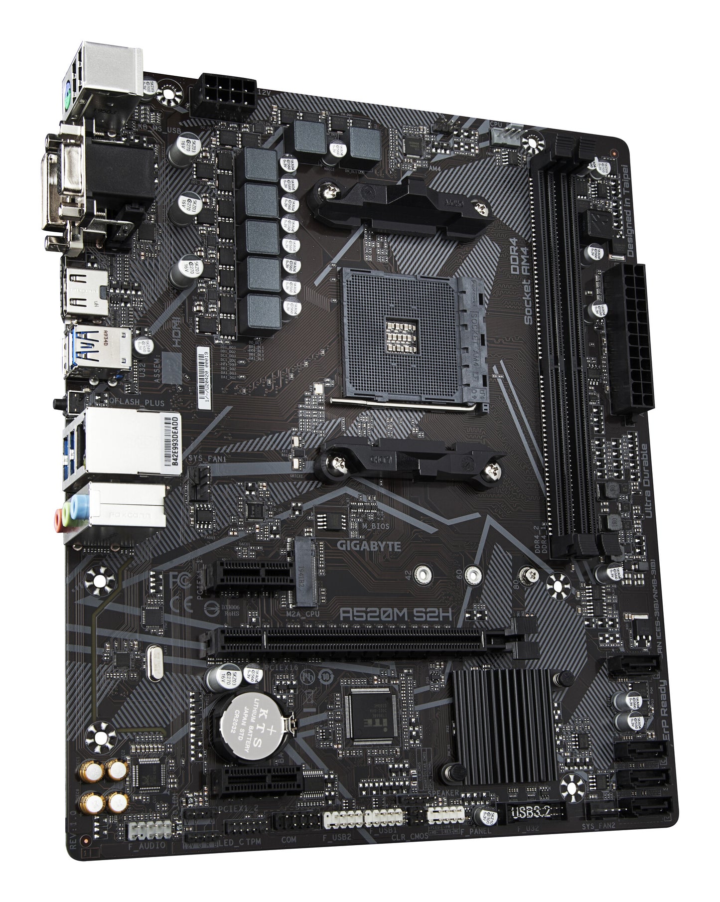 GIGABYTE A520M S2H moderkort AMD A520 Uttag AM4 micro ATX