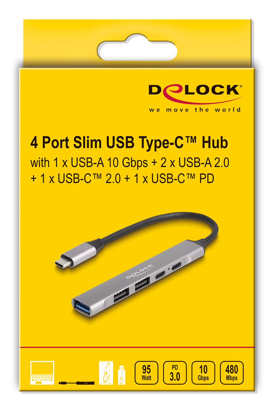 DeLOCK 64298 dockningsstationer för bärbara datorer Kabel USB 3.2 Gen 2 (3.1 Gen 2) Type-C Grå