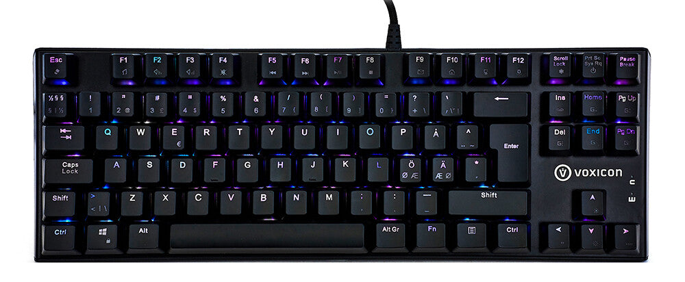Voxicon Gr8-10 tangentbord Spela USB QWERTY Nordic Svart