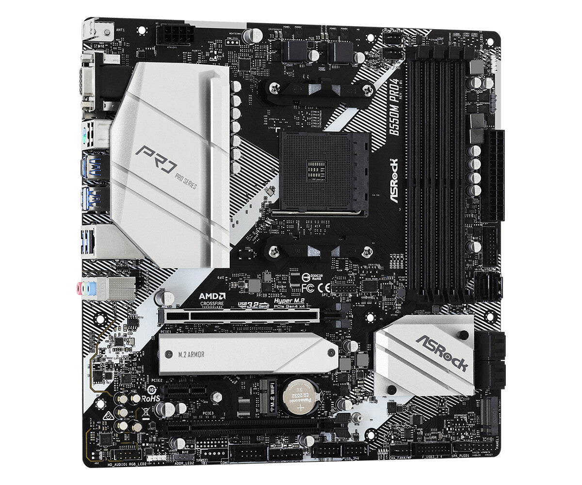 Asrock B550M Pro4 AMD B550 Uttag AM4 micro ATX
