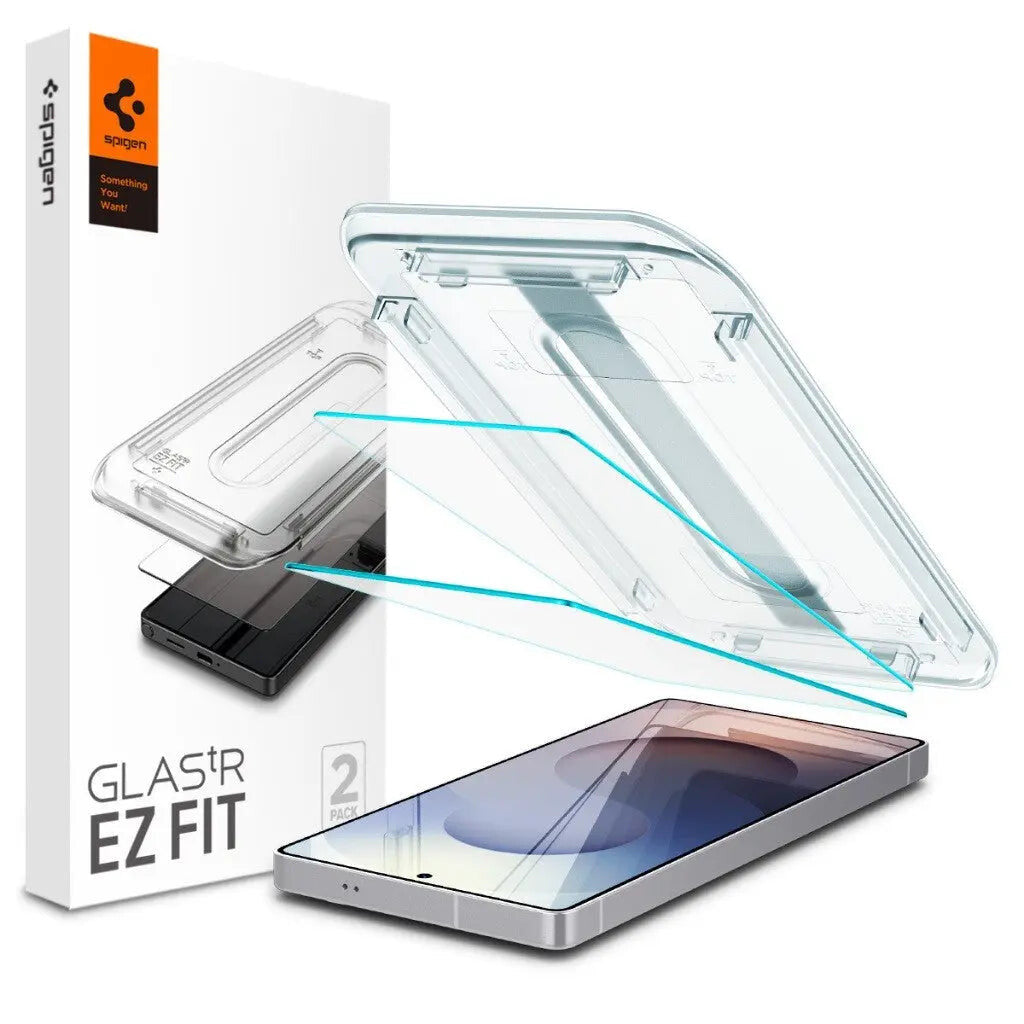 Spigen Glas.tR EZ Fit Genomskinligt skärmskydd Samsung 2 styck