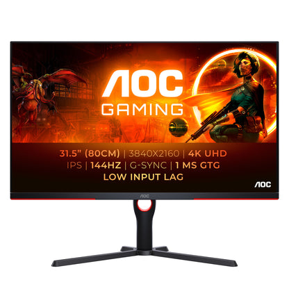 AOC G3 U32G3X/BK LED display 80 cm (31.5") 3840 x 2160 pixlar 4K Ultra HD Svart, Röd