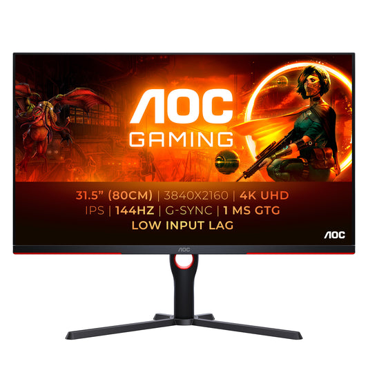 AOC G3 U32G3X/BK LED display 80 cm (31.5") 3840 x 2160 pixlar 4K Ultra HD Svart, Röd