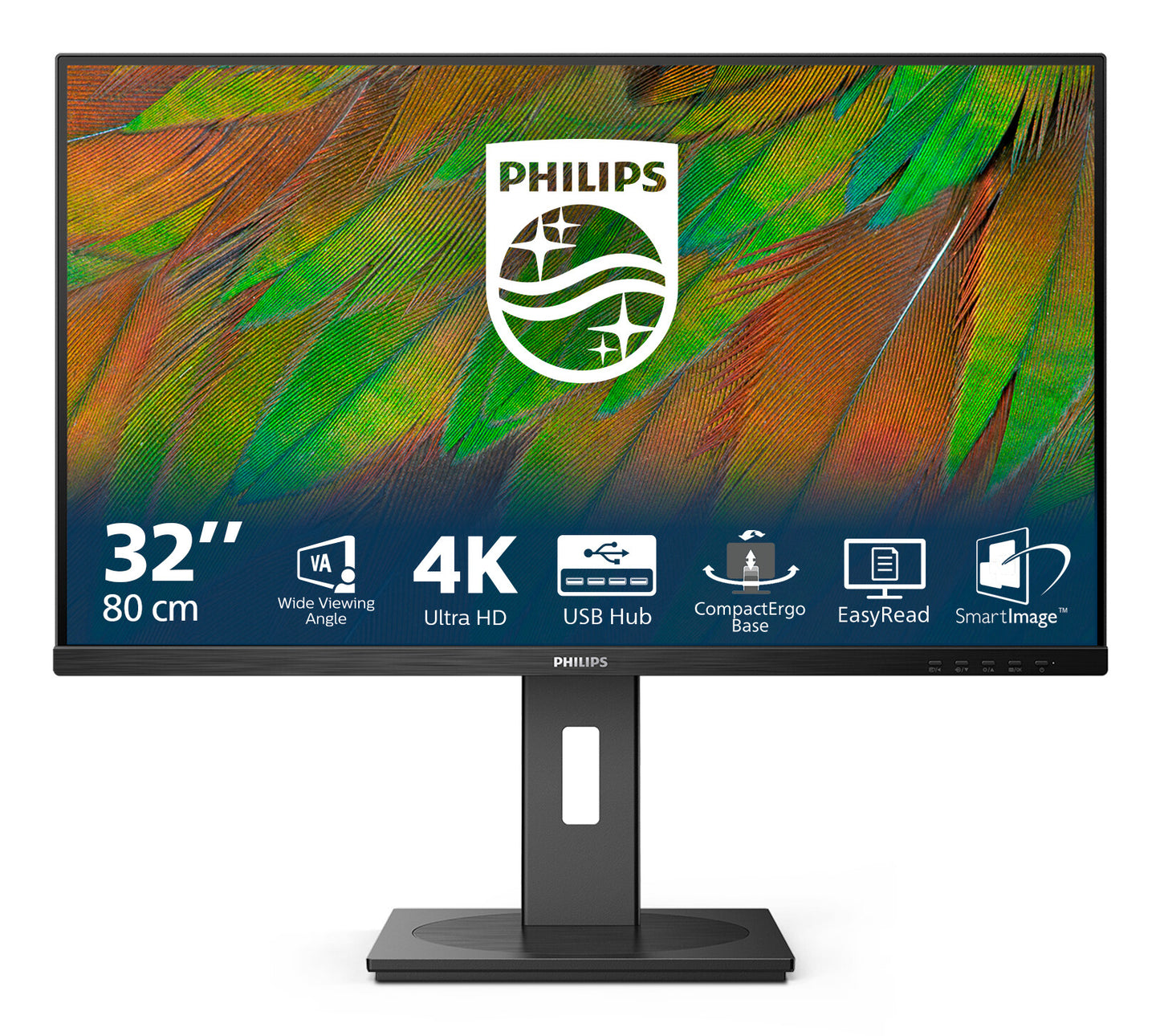 Philips 3000 series 32B1N3800/00 platta pc-skärmar 81,3 cm (32") 3840 x 2160 pixlar 4K Ultra HD LCD Svart