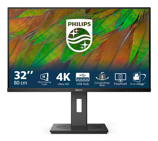Philips 3000 series 32B1N3800/00 platta pc-skärmar 81,3 cm (32") 3840 x 2160 pixlar 4K Ultra HD LCD Svart
