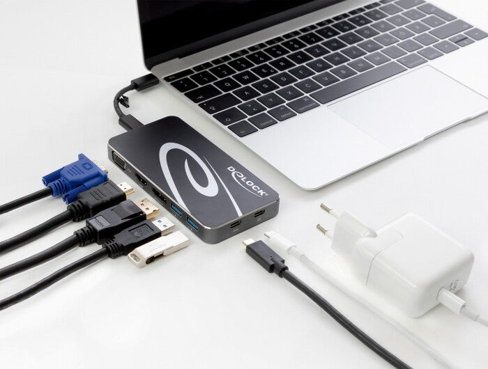 DeLOCK 87773 dockningsstationer för bärbara datorer Kabel USB 3.2 Gen 1 (3.1 Gen 1) Type-C Svart