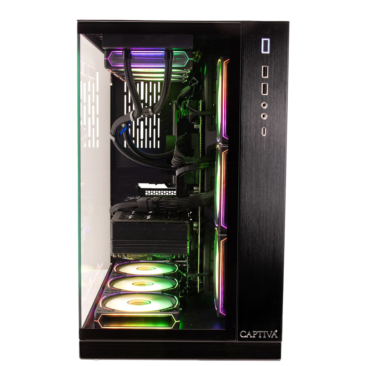 CAPTIVA PC Highend Gaming I90-064 (i9-14900KF/RTX5070 12GB GDDR7/SSD 2TB/64GB/WLAN/Windows 11 Home 64-bit) Intel® Core™ i9 DDR5-SDRAM NVIDIA GeForce RTX 5070 Svart