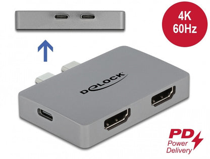DeLOCK 64123 dockningsstationer för bärbara datorer USB 3.2 Gen 1 (3.1 Gen 1) Type-C Grå