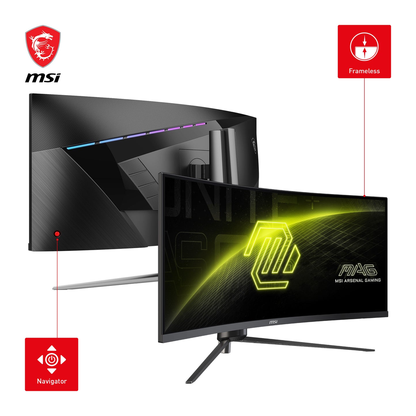 MSI MAG 345CQRDE platta pc-skärmar 86,4 cm (34") 3440 x 1440 pixlar UltraWide Dual Quad HD Svart