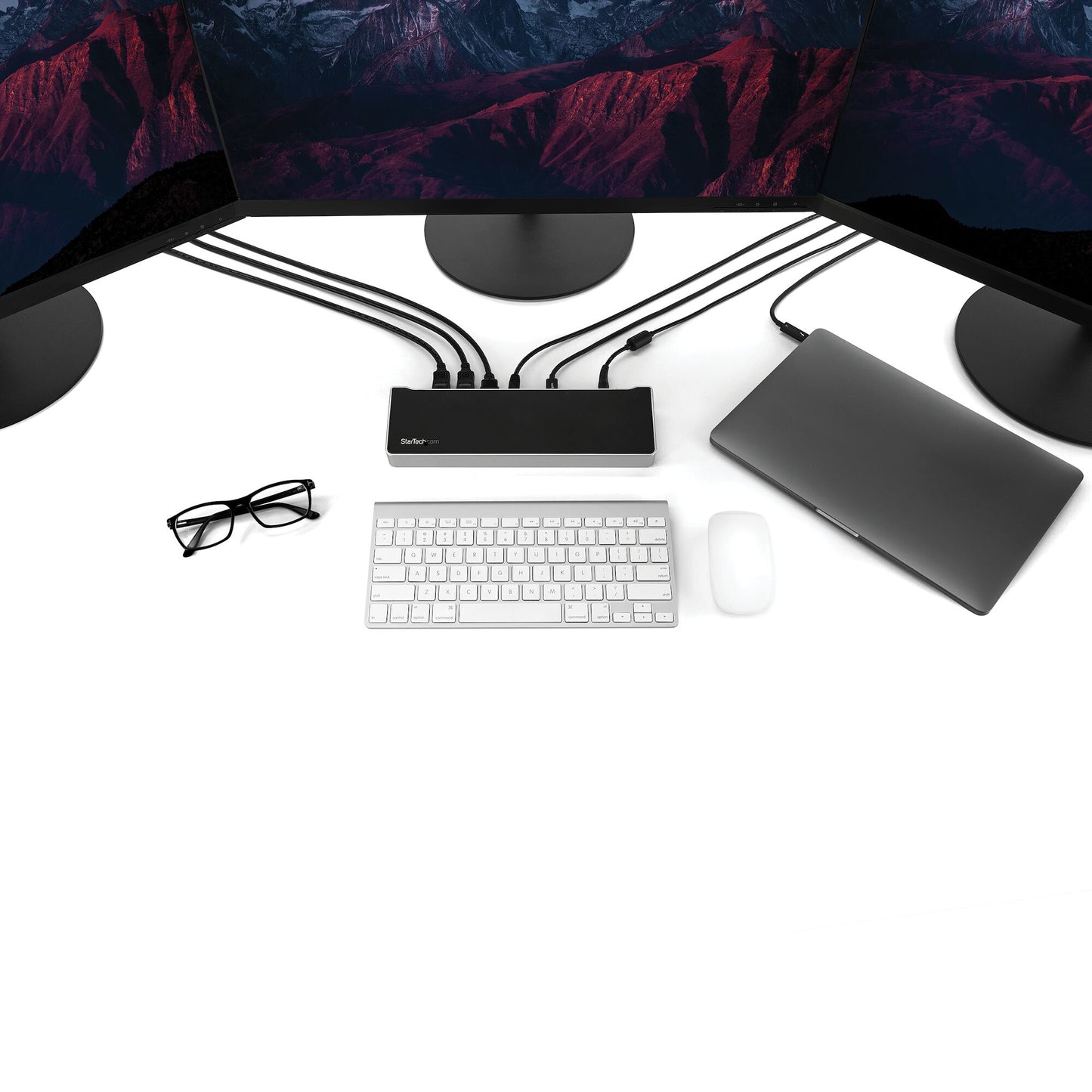 StarTech.com 4K USB-C-docka för tre skärmar med 5 USB 3.0-portar - 100W PD