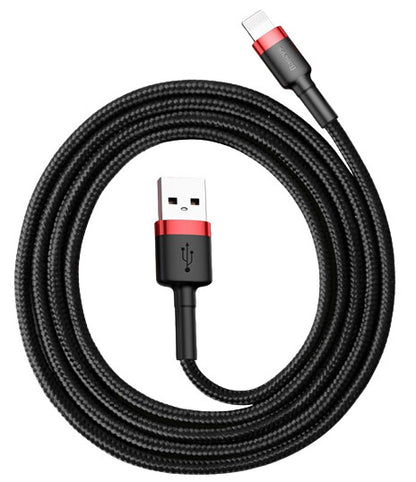 Baseus CALKLF-B19 mobiltelefonkablar Svart, Röd 1 m USB A Lightning