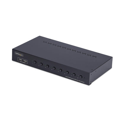 StarTech.com 8-portars DisplayPort KVM-switch med 1U-rackfästessats, 4K 60 Hz DP 1.2, tryckknapps- och snabbtangentväxling, 4-portars USB-hubb, OS-oberoende, TAA-kompatibel
