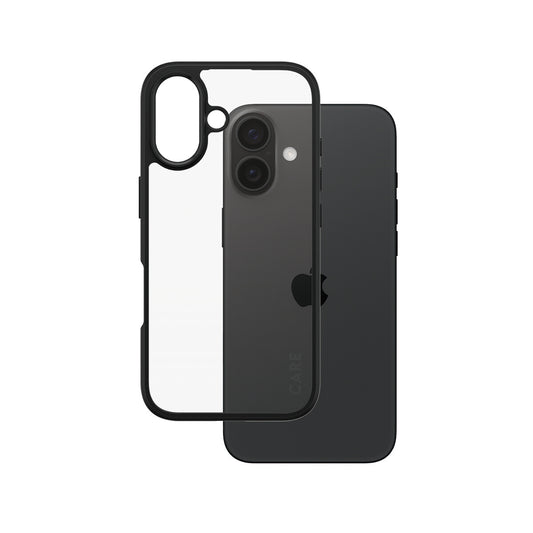 PanzerGlass CARE by ® Flagship Case Transparent Urban Combat w. Black Frame iPhone 16 mobiltelefonfodral Omslag