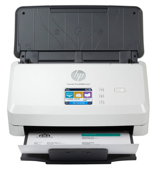 HP ScanJet Pro N4000 snw1 Arkmatad skanner 600 x 600 DPI A4 Svart, Vit