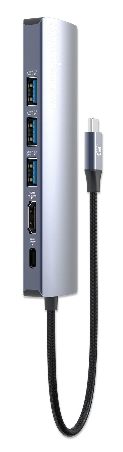 Manhattan 153959 dockningsstationer för bärbara datorer Kabel USB 3.2 Gen 1 (3.1 Gen 1) Type-C Silver