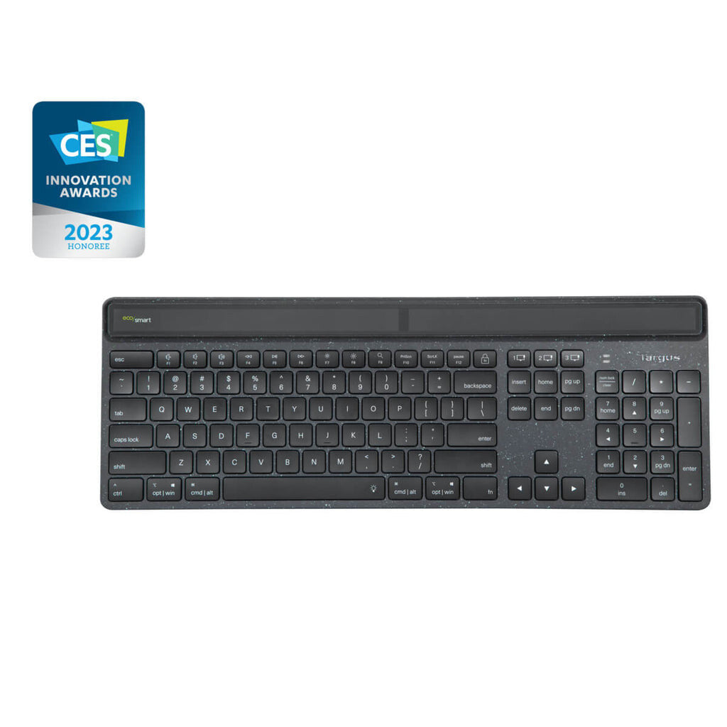 Targus Sustainable Energy Harvesting EcoSmart tangentbord Universal Bluetooth QWERTY Nordic Svart