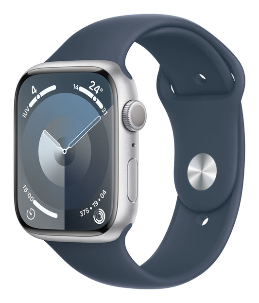 Apple Watch Series 9 45 mm Digital 396 x 484 pixlar Pekskärm Silver Wi-Fi GPS