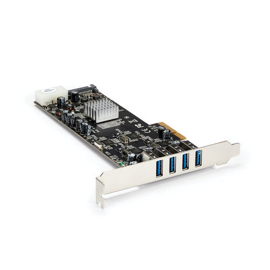 StarTech.com PCI Express (PCIe) SuperSpeed USB 3.0-kortadapter med 4 portar och 4 dedicerade kanaler på 5 Gbps – UASP – SATA/LP4-ström