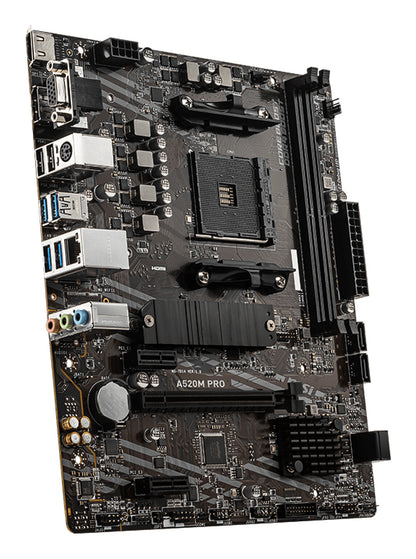 MSI A520M PRO moderkort AMD A520 Uttag AM4 micro ATX