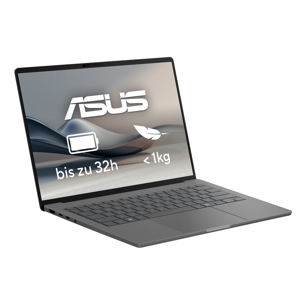 ASUS Zenbook A14 UX3407QA-QD496W Copilot+ PC Snapdragon X1-26-100 Bärbar dator 35,6 cm (14") WUXGA 32 GB LPDDR5x-SDRAM 1 TB SSD Wi-Fi 6E (802.11ax) Windows 11 Home tyska Grå