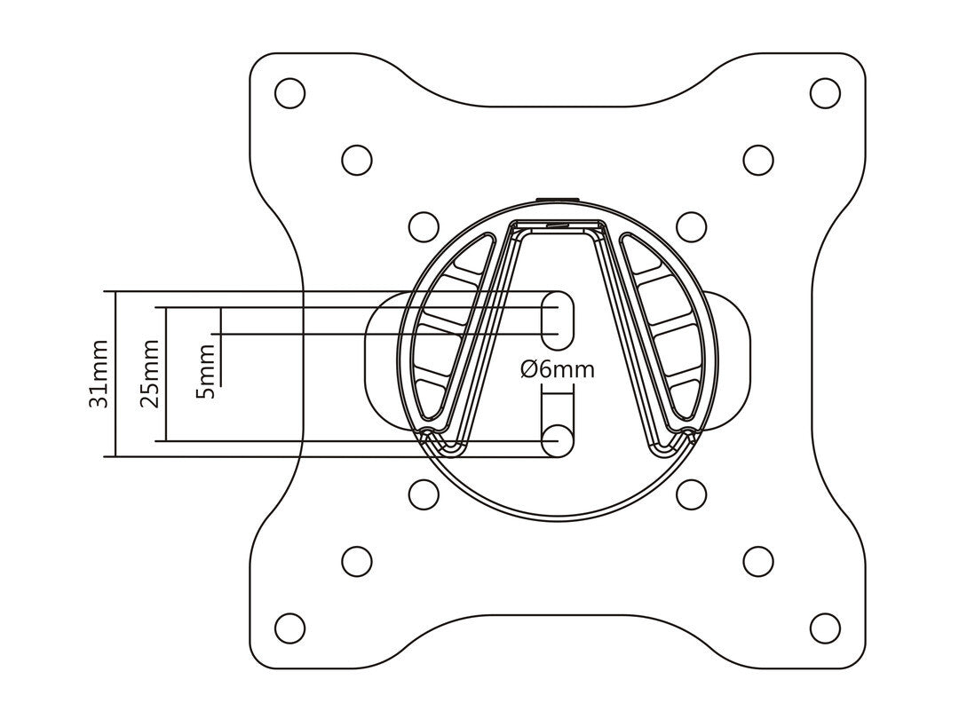 Multibrackets 7437 tv-fäste 81,3 cm (32") Svart
