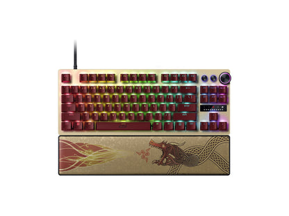 Razer Huntsman V3 Pro Tenkeyless tangentbord Spela USB QWERTY UK internationellt Guld, Gul
