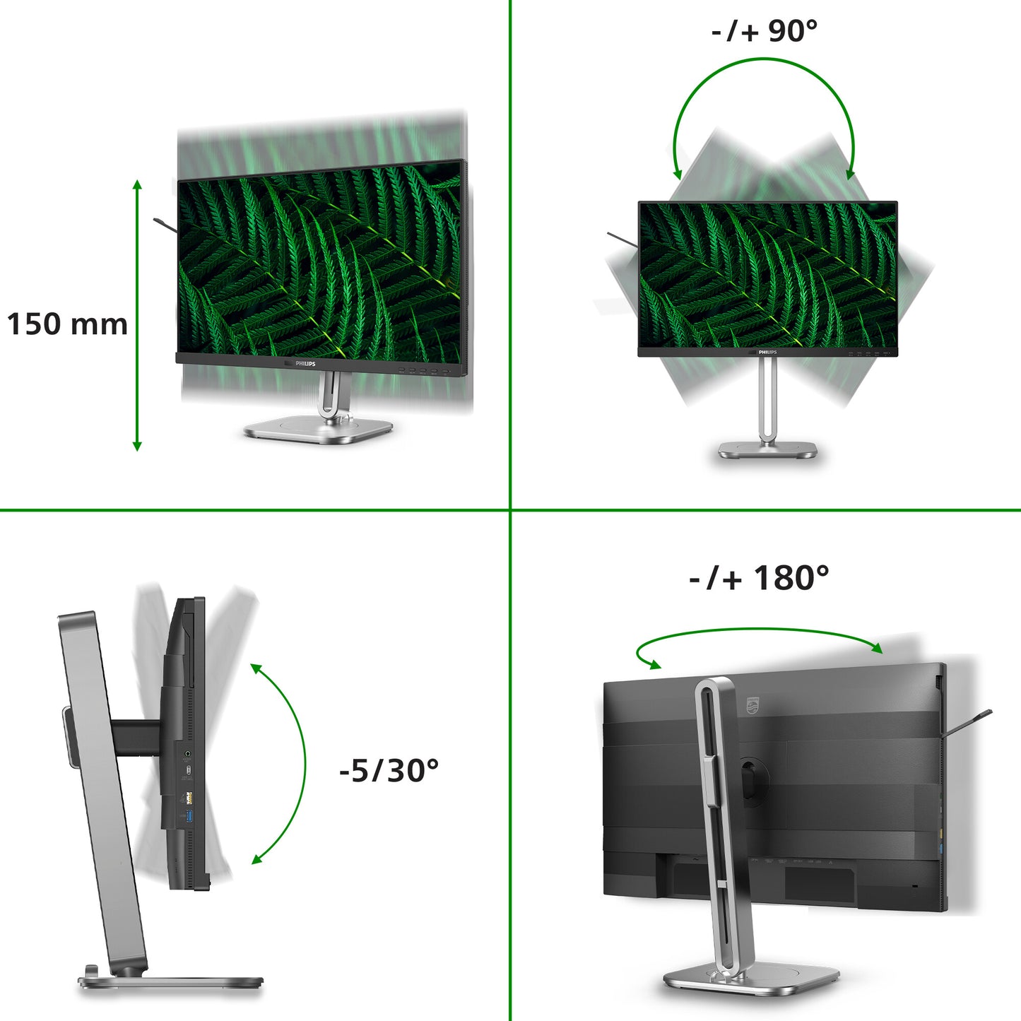 Philips 5000 series 24B2G5301/00 platta pc-skärmar 60,5 cm (23.8") 1920 x 1080 pixlar Full HD LCD Svart