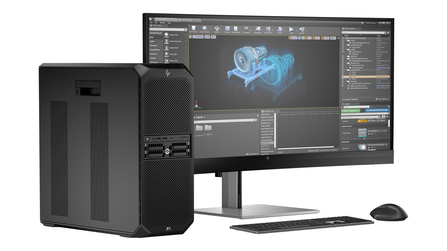 HP Z6 G5 A AMD Ryzen Threadripper PRO 7955WX 64 GB DDR5-SDRAM 1 TB SSD Windows 11 Pro Tower Arbetsstation AI Workstation Svart