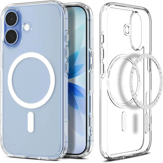 Spigen Ultra Hybrid (MagFit) mobiltelefonfodral 16 cm (6.3") Mobilskal Transparent, Vit