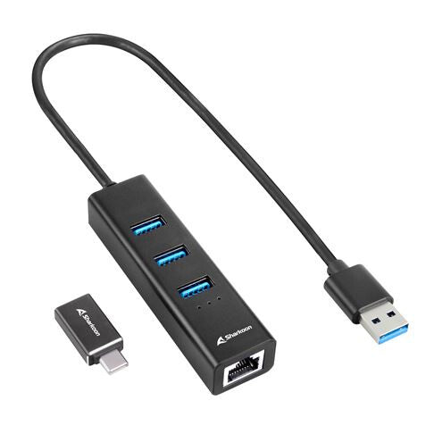 Sharkoon 4044951037575 dockningsstationer för bärbara datorer Trådlös USB 3.2 Gen 1 (3.1 Gen 1) Type-C Svart