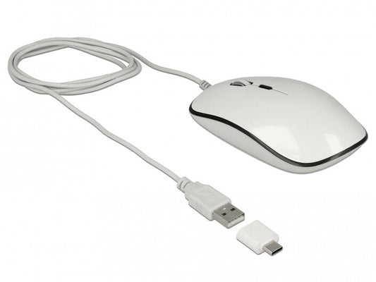 DeLOCK 12532 datormöss Kontor Ambidextrous USB Type-A Optisk 3200 DPI