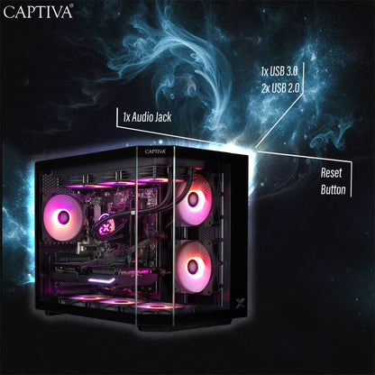 CAPTIVA PC Highend Gaming R90-031 (Ryzen 7 5700X/RTX5070 12GB GDDR7/SSD 1TB/32GB/WLAN/Windows 11 Home 64-bit) AMD Ryzen™ 7 DDR4-SDRAM NVIDIA GeForce RTX 5070 Svart