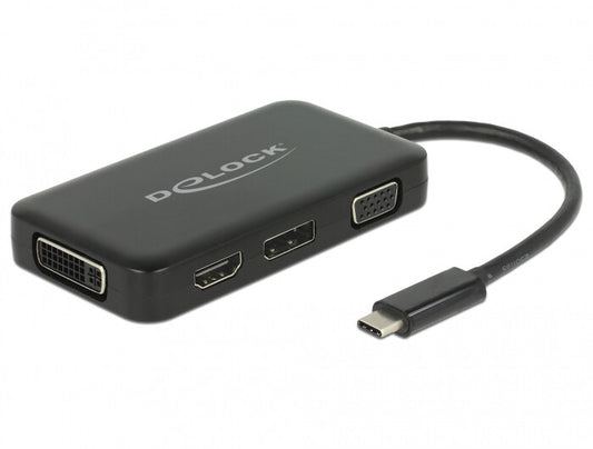 DeLOCK 63929 dockningsstationer för bärbara datorer USB 2.0 Type-C Svart