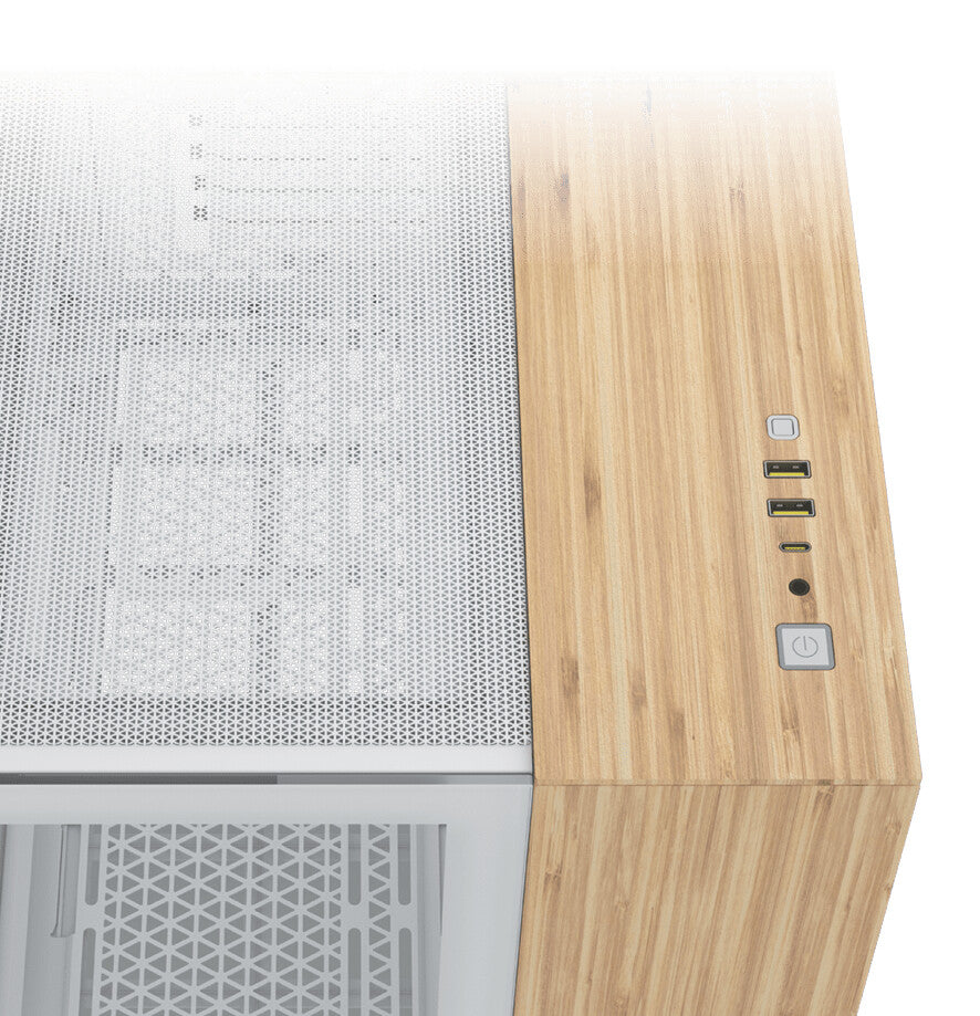 Corsair CC-9011288-WW datorväskor Midi Tower Bamboo, Vit