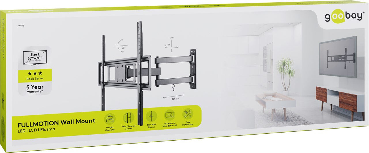 Goobay 49745 tv-fäste 177,8 cm (70") Svart